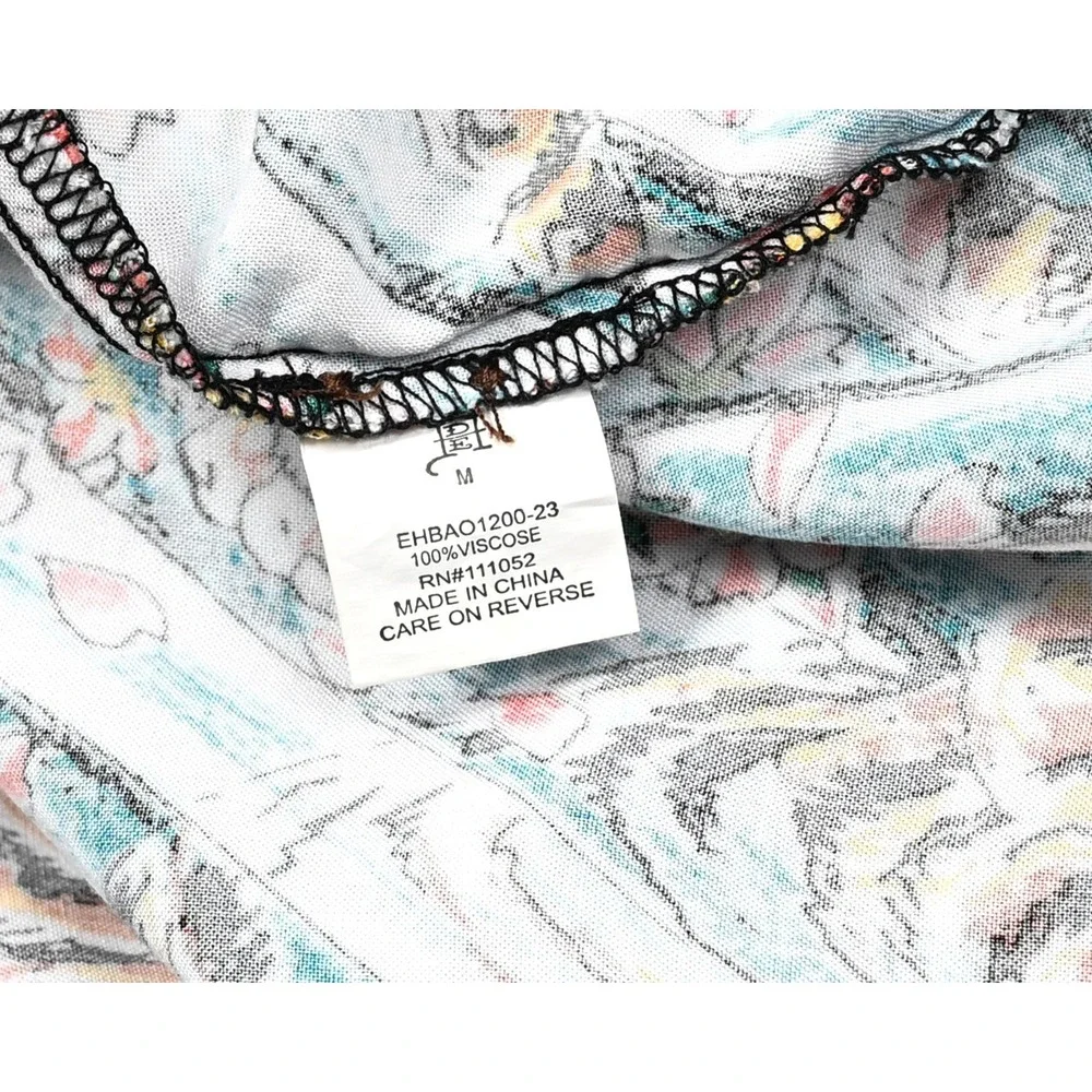 Ed Hardy Shirt Men's M Button‎ Front Camp Tiger Floral Flower Japan Skate Surf